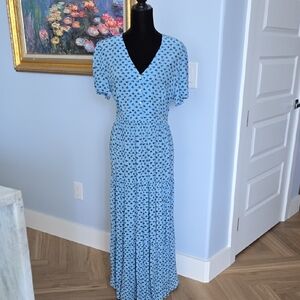 CALVIN KLEIN JEANS Blue Floral Maxi Dress Mediu.